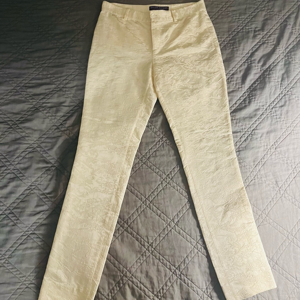 Ralph Lauren Purple Label High Couture Linen & Cotton Blend Dress Pants